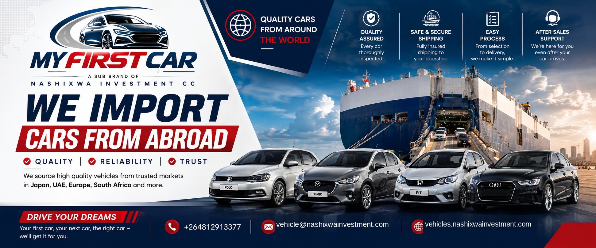 Imported cars and vehicle carrier